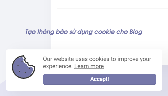 Tạo Thông Báo Trang Web Đang Sử Dụng Cookie